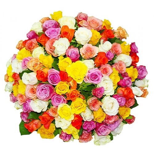 букет разноцветных роз, яркий букет купить